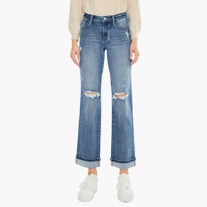 KanCan Essentials Carrie Mid Rise True Straight Leg Jeans - 1 of 4