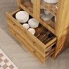 71" Tall Arched Cabinet, Kitchen Pantry Cabinet with Drawer, Glass Door and Adjustable Shelves, Modern Kitchen Storage Cabinet - 3 of 4