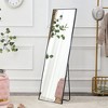 DOMETOUR Wall Mounted Full Length Mirrors Bedroom Entrance, Aluminum Alloy Metal Frame Decorative Mirror, Floor Mounted Mirror, Black 63 "* 20" - 2 of 4