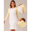 INSPIRE CHIC Women's Elegant Long Sleeve Knit Open Front Crop Bolero Shrug - 2 of 4