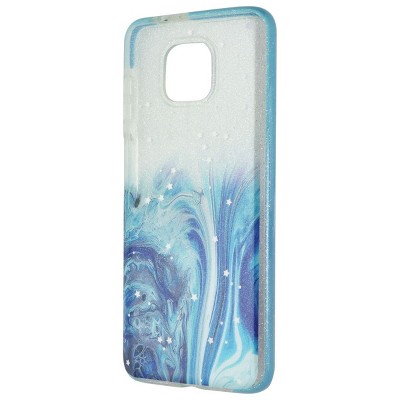 Zizo Divine Series Hard Case for Moto G Power (2021) - Blue Swirl/Star Glitter