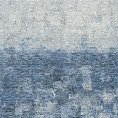 HomeRoots 10' X 14' Navy Blue And Silver Abstract Washable Indoor Outdoor Area Rug
