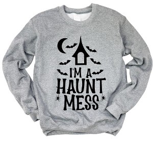 Simply Sage Market Women's Graphic Sweatshirt I'm A Haunt Mess - 1 of 4