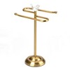 Home Mart Goods Gold Brushed Stainless Steel Dove S-Design Fingertip Towel Holder With Heavy Base - 4 of 4