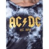 ACDC 1973 Logo Long Sleeve Womens' Rock Band Tie Dye Lounge Jogger PJ Set Black - 3 of 4
