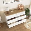 Okak Fluted Storage Cabinet Dresser with LED,Wood Clothes Organizer,Double Chest of 6 Drawers for Bedroom/Hallway/Living Room,Easy Assembly - 4 of 4