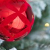 TopComfy Decorative Object Glass Christmas Ball Ornaments Flocking Feather Painting Set for Holiday Decor, Red, 3.9"*3.9"*3.9" - 3 of 4