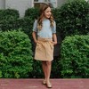 Hope & Henry Girls'  Puff Sleeve Ruffle Edge Sweater, Kids - 2 of 4