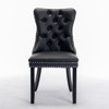 DOMETOUR 2 Pcs High-end Tufted Modern Upholstered Dining Chair PU and Velvet with Wood Legs Nailhead Trim - 2 of 4