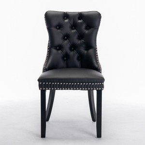 Ridstar 2 Piece Contemporary Dining Chairs, Armless Chair For Dining Room-Black - 1 of 4