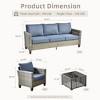 XIZZI Outdoor Sectional Sofa Set, Modular Outdoor Wicker Sofa Set with Optional Solar Table, Ottomans or Fire Pit in 6 Colors, All-Weather Design - 3 of 4
