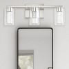 DORESshop 18 in. 9W 3-Light Brushed Nickel Integrated LED Vanity Light with Glass Shade, 3000/4000/6000K - 2 of 4