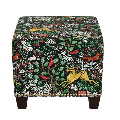 Skyline Furniture Square Nail Button Ottoman Patterned