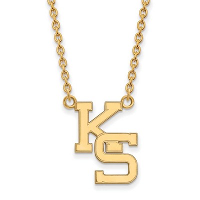 Black Bow Jewelry 10k Yellow Gold Kansas State Wildcats NCAA Necklace 18 Inch