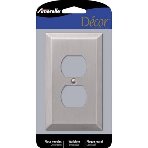 Amerelle Century Brushed Nickel 1 gang Stamped Steel Duplex Wall Plate 1 pk - 1 of 1