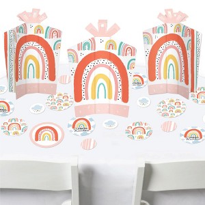 Big Dot of Happiness Hello Rainbow - Boho Baby Shower and Birthday Party Decor and Confetti - Terrific Table Centerpiece Kit - Set of 30 - 1 of 4