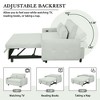 57.48" Corduroy Convertible Loveseat Sofa Bed with Adjustable Backrest, USB Ports, and Two Throw Pillows - 4 of 4
