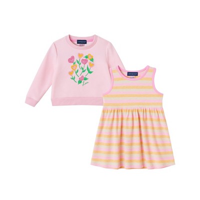 Andy & Evan  Infant  Floral Crochet Sweatshirt and Dress Set