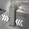 LunaLulinlk Toilet Paper Cabinet, Small Bathroom Corner Floor Cabinet with Doors and Shelves, Thin Storage Bathroom Organizer for Paper Shampoo, Gray - 4 of 4
