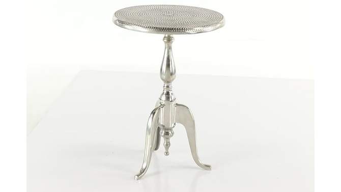 Hammered Metal Accent Table Silver - Olivia &#38; May, 2 of 8, play video