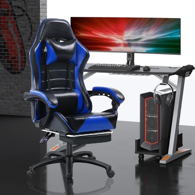 KTMBDW Gaming Chair, Computer Chair with Footrest and Lumbar Support,Height Adjustable Game Chair with 360°-Swivel Seat and Headrest for Office,Gaming
