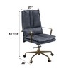 TiramisuBest Gray Leather Office Chair: 360¡ã Swivel, Adjustable Height, Wheels, 5 - Star Base, 4" Cushion, 16" - 19" Clearance - 2 of 4