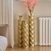 Set of 3 Metal Decorative Vase with Triangle Pattern for Home Office, 33.5in+29.5in+25.2in - 2 of 4
