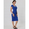 Hobemty Women's Work Square Neck Cap Sleeve Midi Sheath Pencil Dresses - 3 of 4