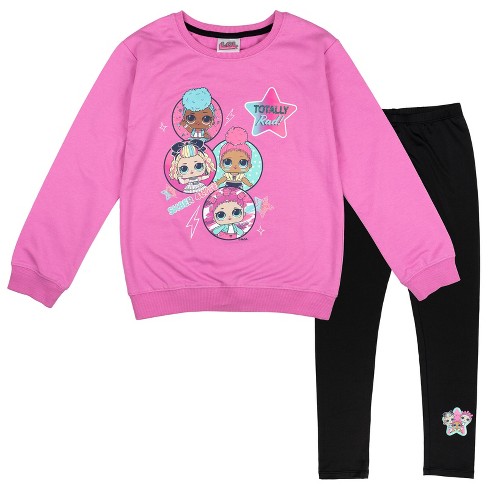 Barbie Big Girls Pullover Crossover Fleece Hoodie And Leggings