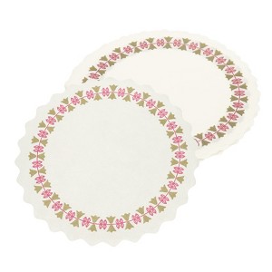 Unique Bargains Wedding Christmas Decoration Round Food Lace Trim Paper Placemats - 1 of 4