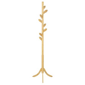 Bekrvio Freestanding Coat Rack With 8 Leaf Hooks, 3-Size Height Adjustable Clothes Hanger for Jacket/Hat - Entryway,Corner, Bedroom - 1 of 4