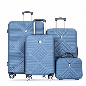 KWPZQEB 4-Piece Luggage Set, ABS Hardshell Suitcases With Spinner Wheels & TSA Lock, Lightweight Suitcase, With Scratch-Resistant Surface - 1 of 4