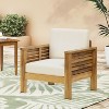 Okak Boho Acacia Patio Accent Chairs/Loveseats/Seating Set,Set of 1/2/3,Upholstered Outdoor Furniture Set for Backyard&Poolside,All-Weather Use - 3 of 4