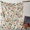 Cozy Floral Print Flannel Throw Blanket - Soft, Warm with Flowers in Green, Pink, and White - Perfect for Sofa, Bed, All-Season Gift Blanket - 2 of 4