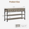 Homhougo 52 Inch Entryway Table, Narrow Long Console Table with Storage, 3 Tier Wood Sofa Table,Hallway Table for Entry Gray - 2 of 4