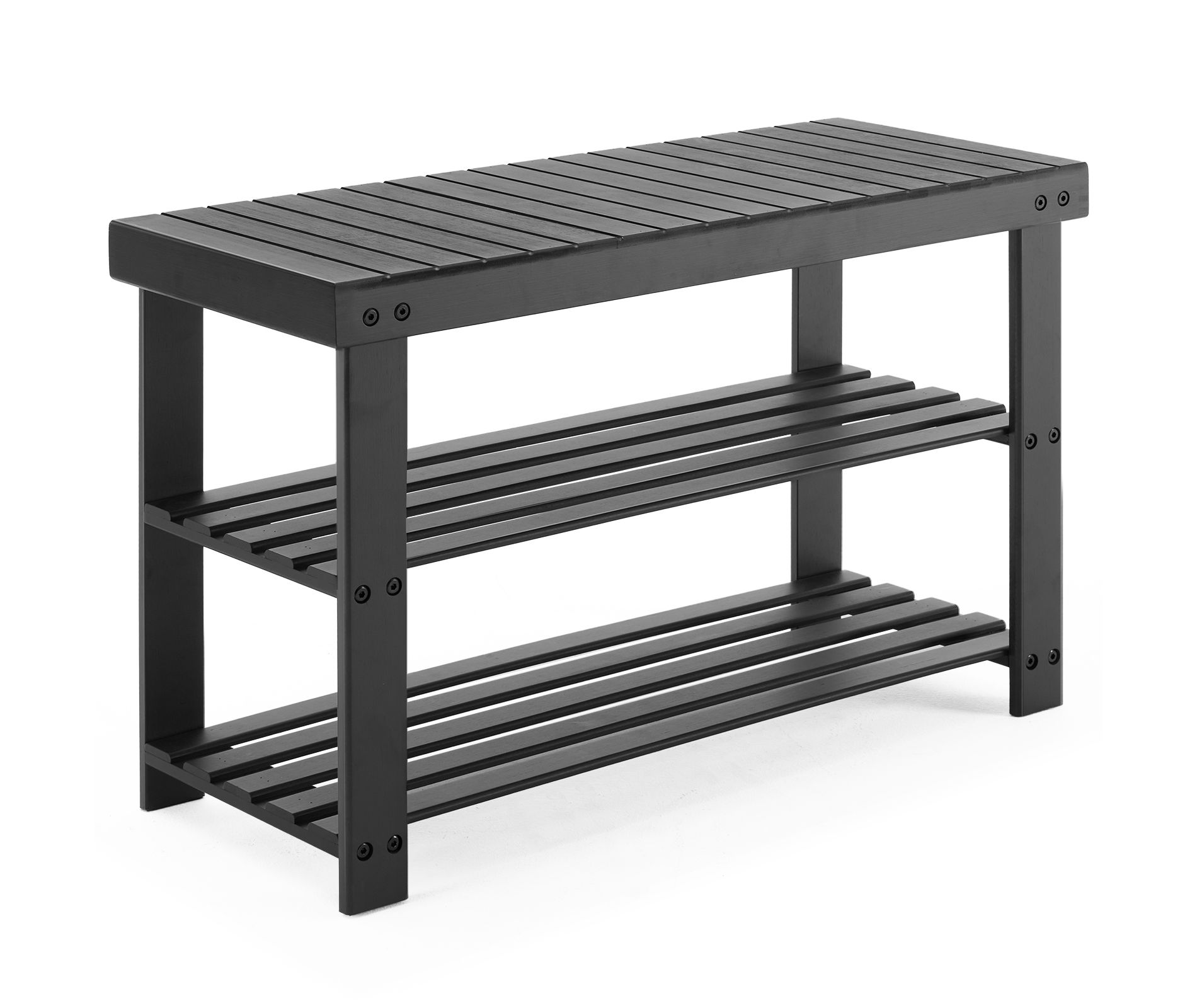 Bestier 3-Tier Bamboo Shoe Rack Bench, Compact Storage Organizer, 286lb Capacity, Suitable for Entryway Bedroom Living Room Balcony