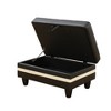 DOMETOUR Modern Semi PU Leather Storage Ottoman for Living Room or Bedroom Black & White - 4 of 4
