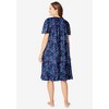 Dreams & Co. Plus Size Short Floral Print Cotton Gown - 3 of 4