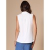 INSPIRE CHIC Women's Summer Sleeveless V Neck Turndown Collar Polo Casual Blouse - 4 of 4