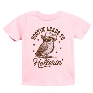 The Juniper Shop Hootin' Leads To Hollerin' Owl Youth Short Sleeve Tee - L - Pink - 1 of 4