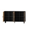 SEVOBAL Utility Storage Cabinets Elegant 4 Door Rattan Decorative Storage Cabinet with Adjustable Shelves for Bedroom, Black, 62.2"*15.75"*34.25" - 4 of 4