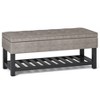 Okak Modern 2-Tier Tufted Button Ottoman Bench Shoe Bench with Open Storage Shelf,Solid Wood Storage Bench for Entryway,Living Room - 2 of 4
