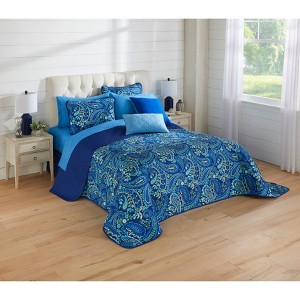 BrylaneHome BH Studio Reversible Quilted Bedspread - 1 of 4