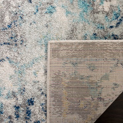 Madison Chic Metro-Mod Round Blue Synthetic Area Rug