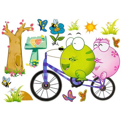 Slickblue Cycling-Inspired Bicycling Wall Decal 19.5x27 inch – Quick & Easy Apply Vinyl Art for Home Decor