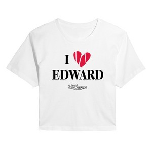 Women's - Edward Scissorhands - I Love Edward Cropped Graphic T-Shirt - 1 of 4