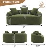 Curved Loveseat Sofa, Compact Design Couch for Small Spaces, Full Compression Foam Seating with Chenille Cover-Coolbibila - 4 of 4