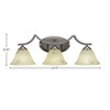 Toltec Lighting Zilo 3 - Light Vanity in  Graphite with 7" Italian Marble Shade - 2 of 2