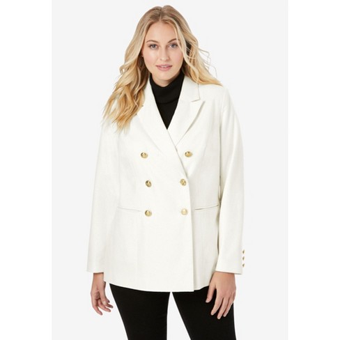 Plus size double breasted hotsell wool coat