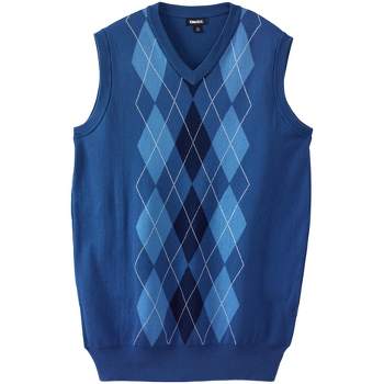 KingSize Men's Big & Tall V-Neck Argyle Sweater Vest